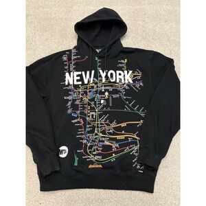 MTA New York Subway Map Hoodie Pullover Unisex Size XXL